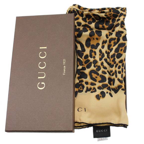 Gucci Accessories Gucci Silk Scarf Leopard Print Stole Animal Womens Brown Poshmark